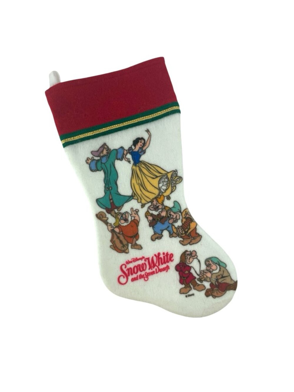 Disney Stocking Snow White and Seven Dwarves Felt Fleece 16" Long Vintage